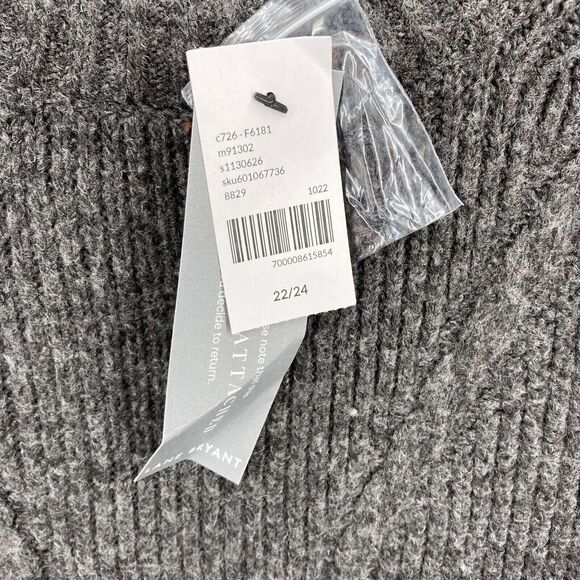 Lane Bryant Sweater Dress Women's‎ 22/24 Gray Stretch Knit Maxi Long Sleeve NWT - Picture 5 of 11